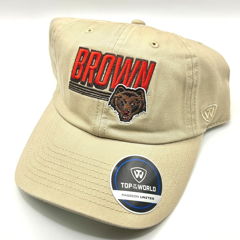 Brown University Top of the World Hat OS Tan Bears Embroidered Ivy League Cap